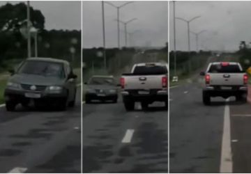 Vídeo registra o momento em que veículo sai da pista na MT-251